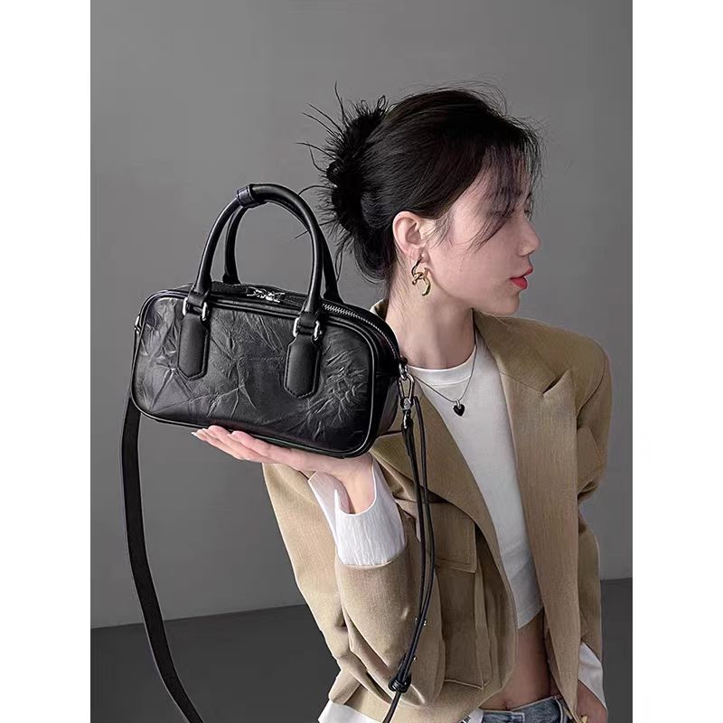 Women's Retro Genuine Leather Crossbody Pillow Bag | AdriaPulse