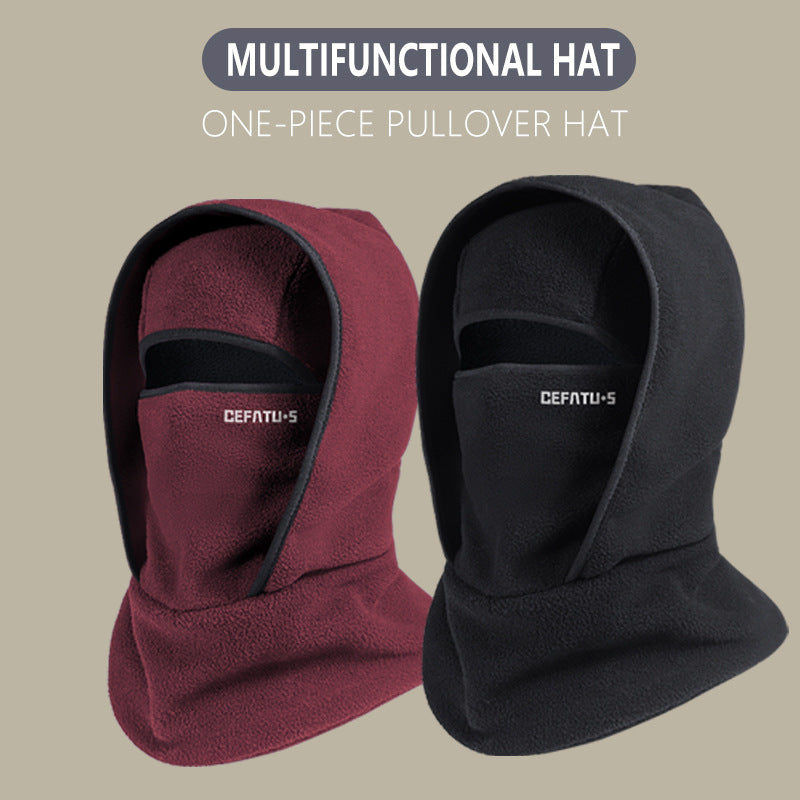 Winter Fleece Hat & Scarf Integrated Headgear – Unisex