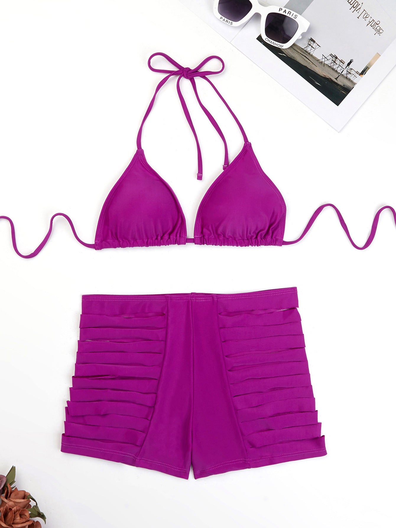 Sexy Split Bikini – Women's Nylon Spandex Swimwear S–L