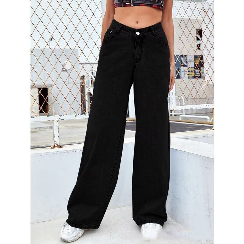 Damen High-Waist Jeans mit geradem Bein – Süßer & Frecher Style