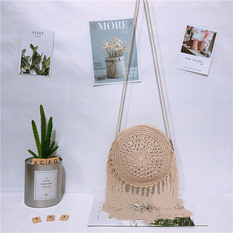  Round Tassel Cotton Rope Messenger Bag – AdriaPulse