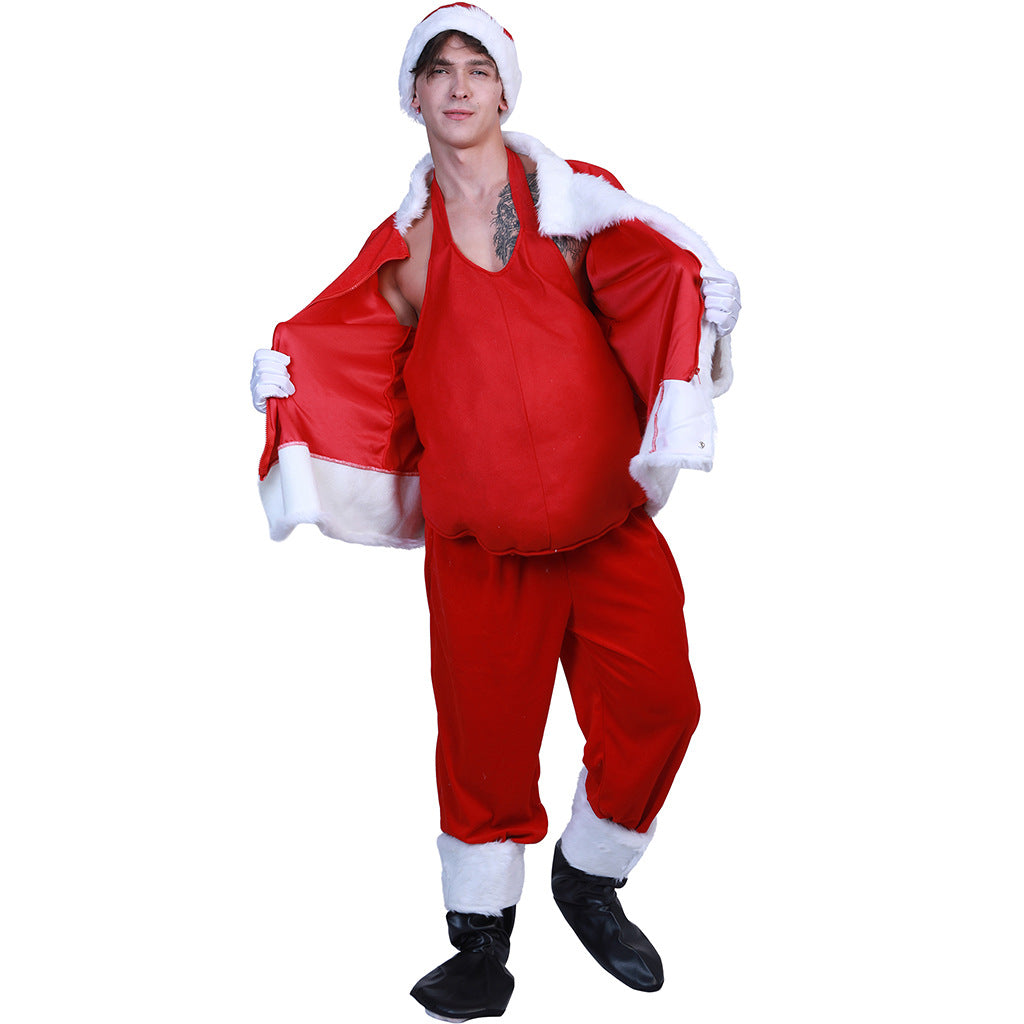Christmas Costume Belly Top | Funny Santa Claus Outfit – Unisex