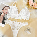 Deep V-Neck Embroidery Lace Sleepwear Set – 9 Colors XS–2XL