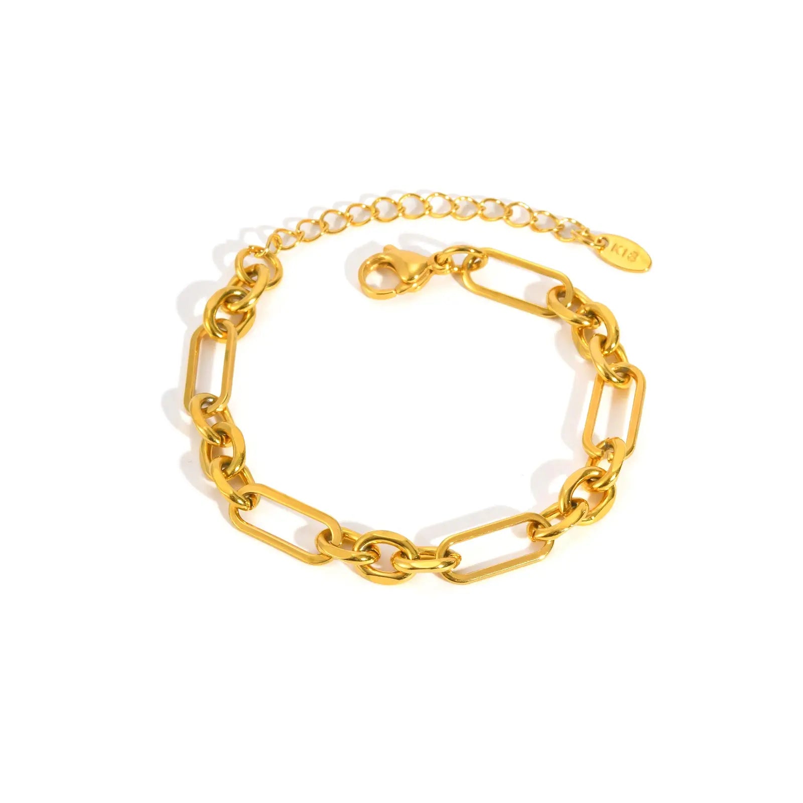 Edelstahl Quadratische Kettenarmbänder,Vergoldetes, Verstellbares Damenarmband,Geometrisches Schmuckgeschenk