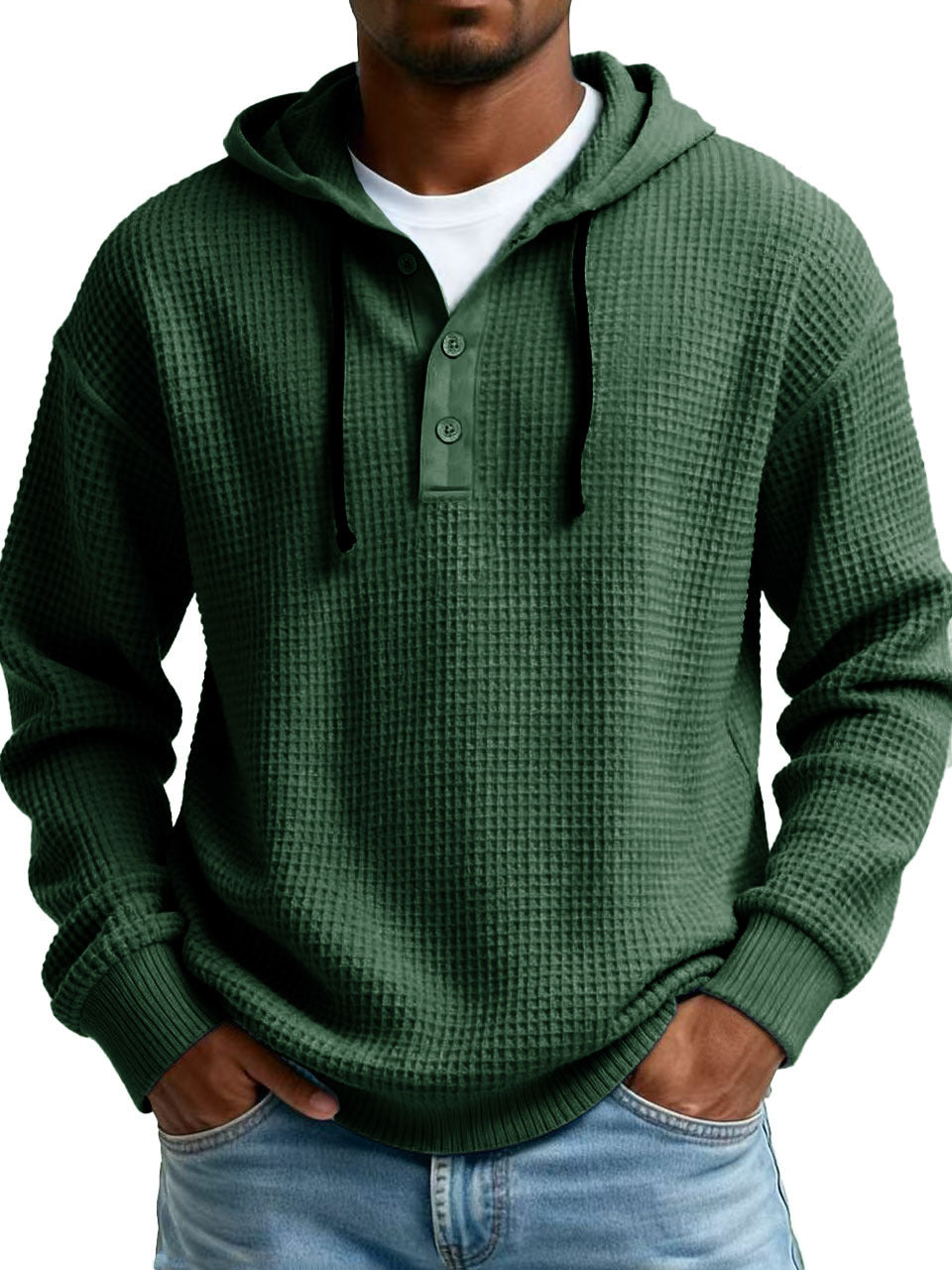 Men's Ribbed Hooded Half-Zip Sweater – Slim Fit