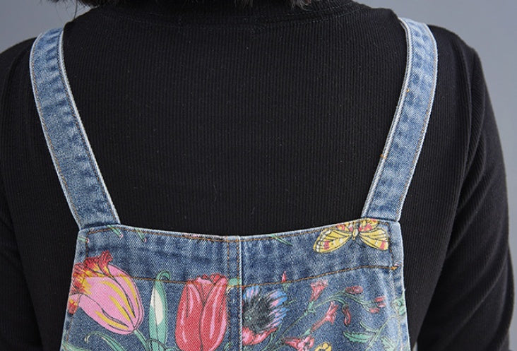 Salopette en jean imprimée Spring Lean pour femme