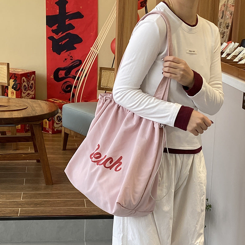 Women's Large Capacity Canvas Beach Shoulder Bag – Lightweight Polyester Tote