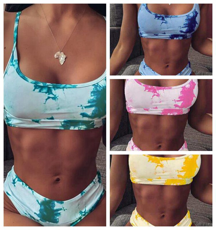 High Waist Gradient Backless Bikini – Women's Split Swimsuit