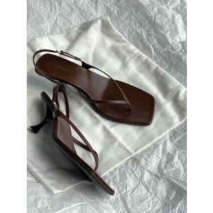 Women's Stiletto Heel Flip-Flops – Genuine Leather Pointed Toe Sandals