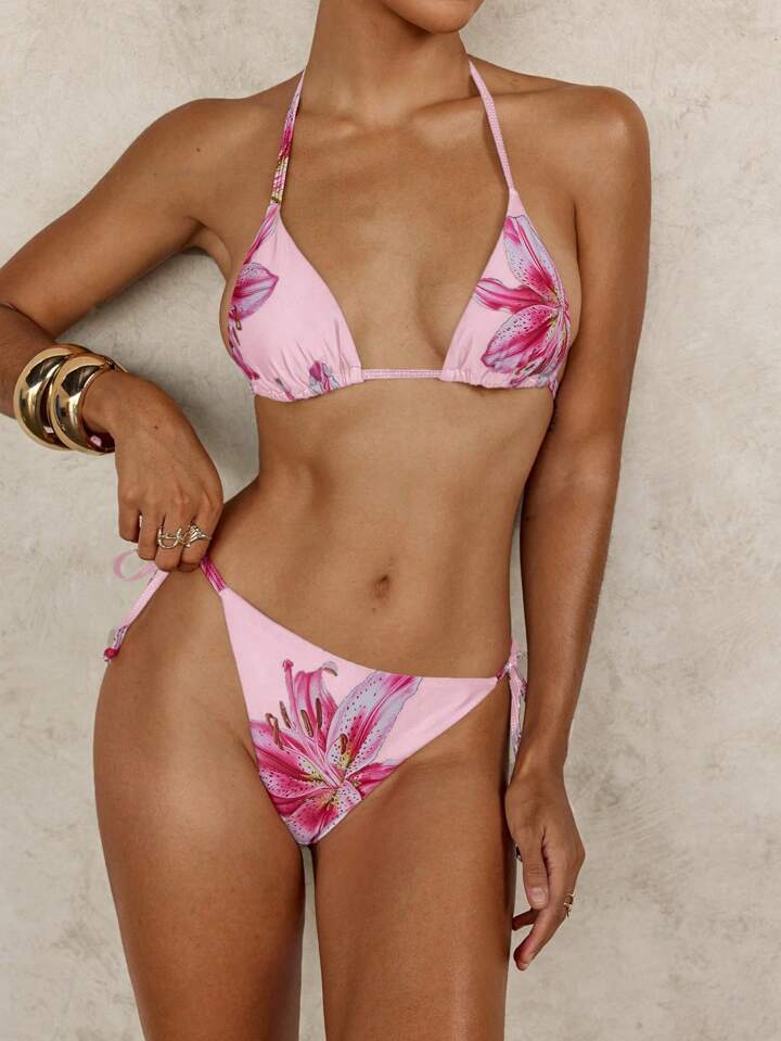 Women's Leopard Print Lace-Up Bikini Set 2-Piece Swimwear – | AdriaPulse