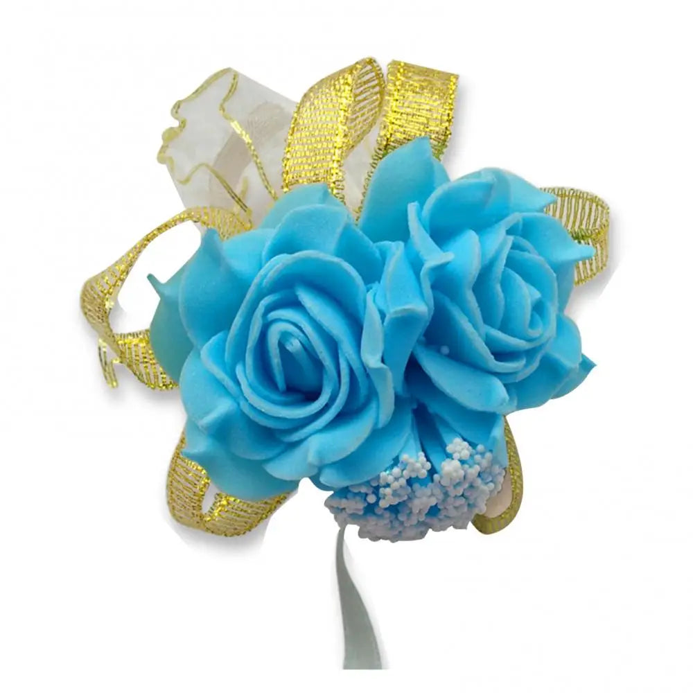 2026 Wedding Wrist Foam Rose Flower Bridal Bridesmaid Wrist Corsage Wedding Party Ribbon Bracelet Car Events