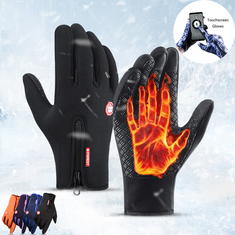 Gants d'hiver à écran tactile pour la moto, imperméables, avec doublure polaire