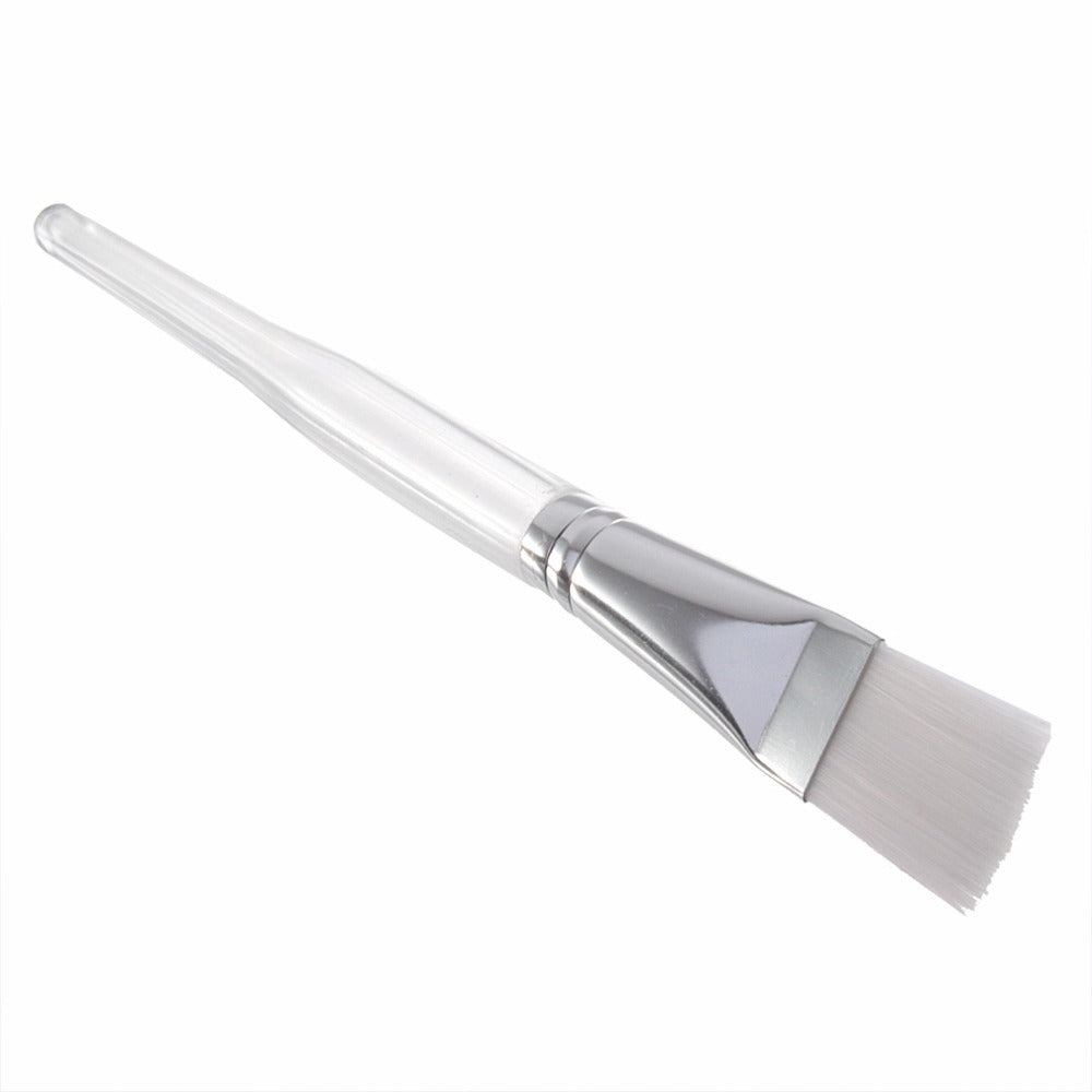 Pinceau de maquillage Clear Crystal Mask – Pinceau visage à poils doux en nylon avec manche transparent | 16.8cm