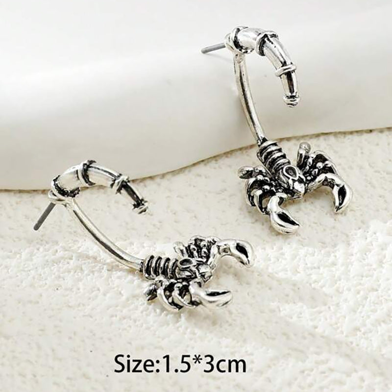 Scorpion Stud Earrings – Electroplated Alloy Geometric Unisex Jewelry