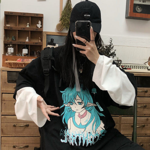 Faux t-shirts imprimés à manches longues
