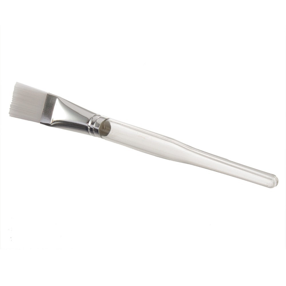 Pinceau de maquillage Clear Crystal Mask – Pinceau visage à poils doux en nylon avec manche transparent | 16.8cm