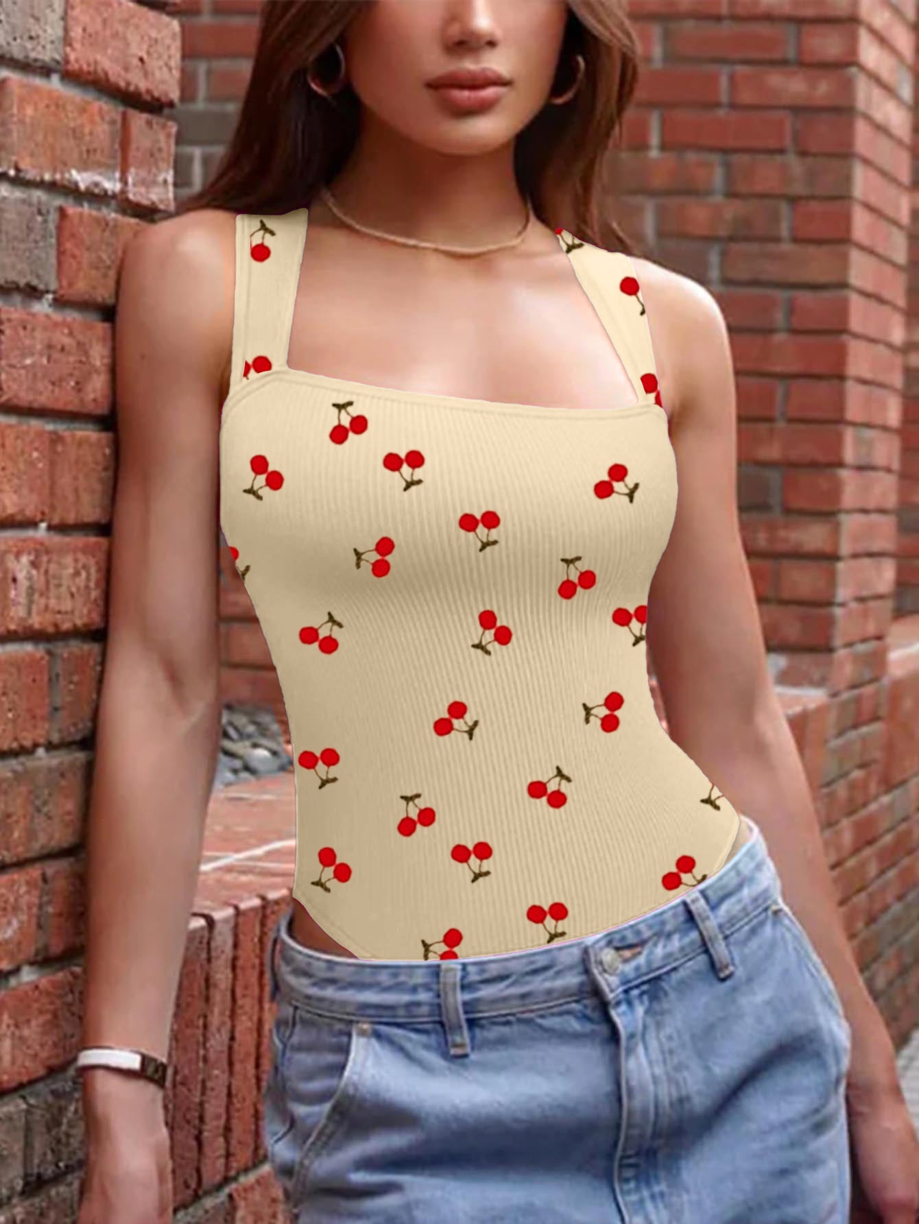 Women's Sleeveless Square Neck Ribbed Yoga Bodysuit Jumpsuit Coffee AdriaPulse