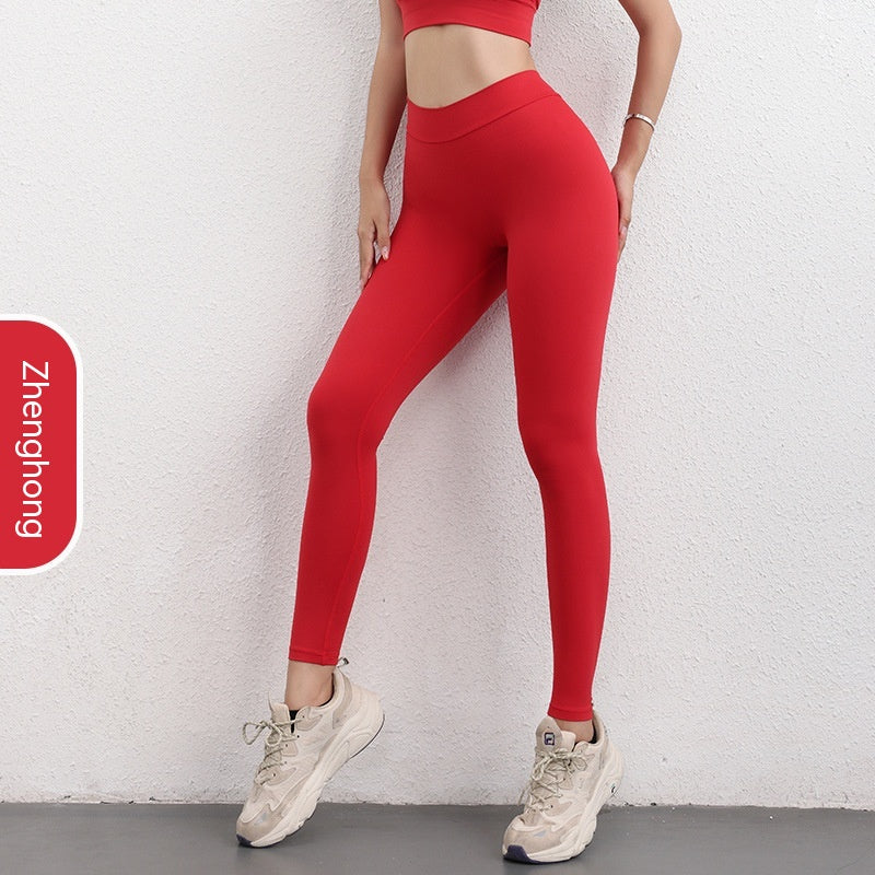 Women's High Waist Nylon Workout Leggings – Pink Litchi S | AdriaPulse
