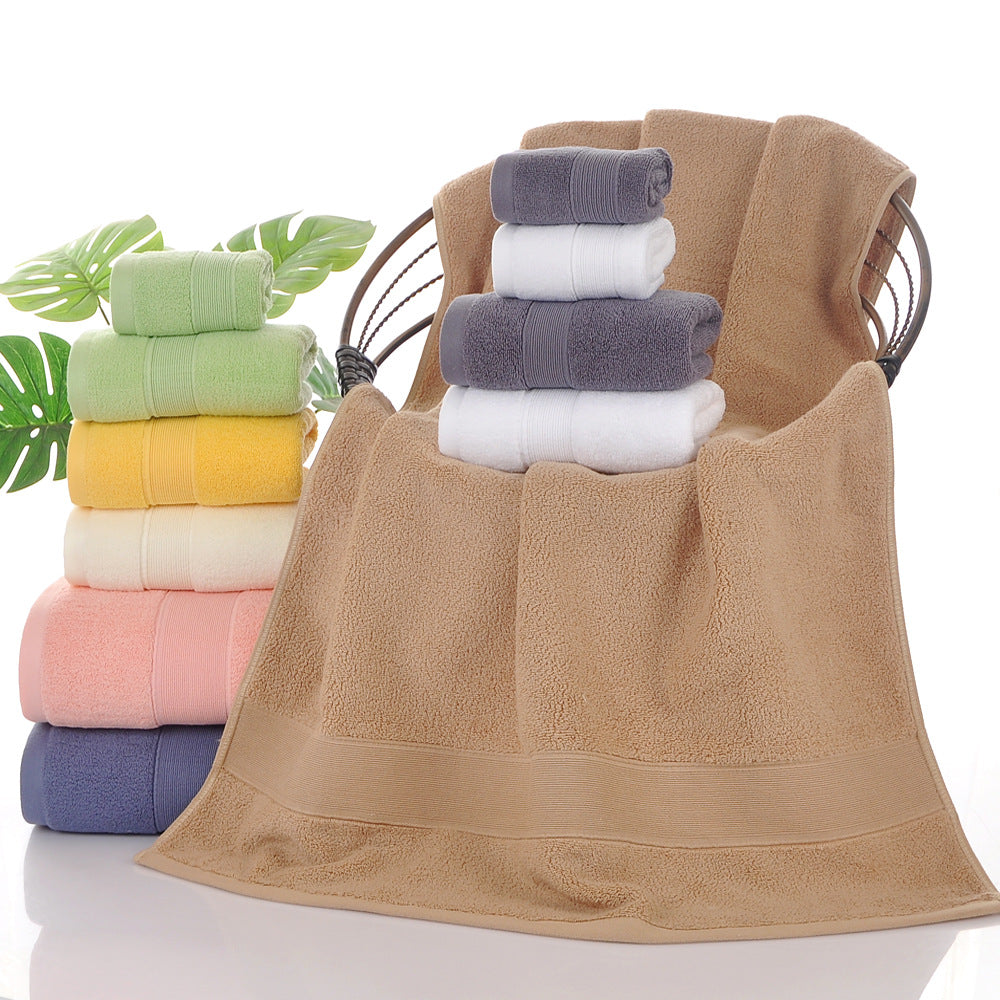 Pure Cotton Towel Set Beige – Bath Towel Hand Towel Washcloth – AdriaPulse"