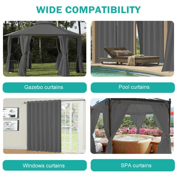 Luxurious Woolen Outdoor Curtain Gray 50x120 inch AdriaPulse
