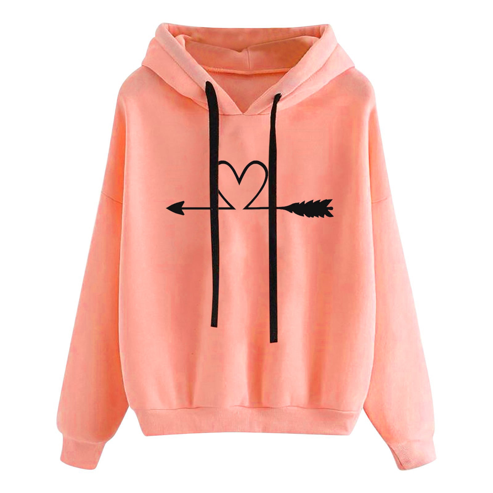 Printed Long Sleeve Sweatshirt | Loose Casual Top – Women's Fall Winter