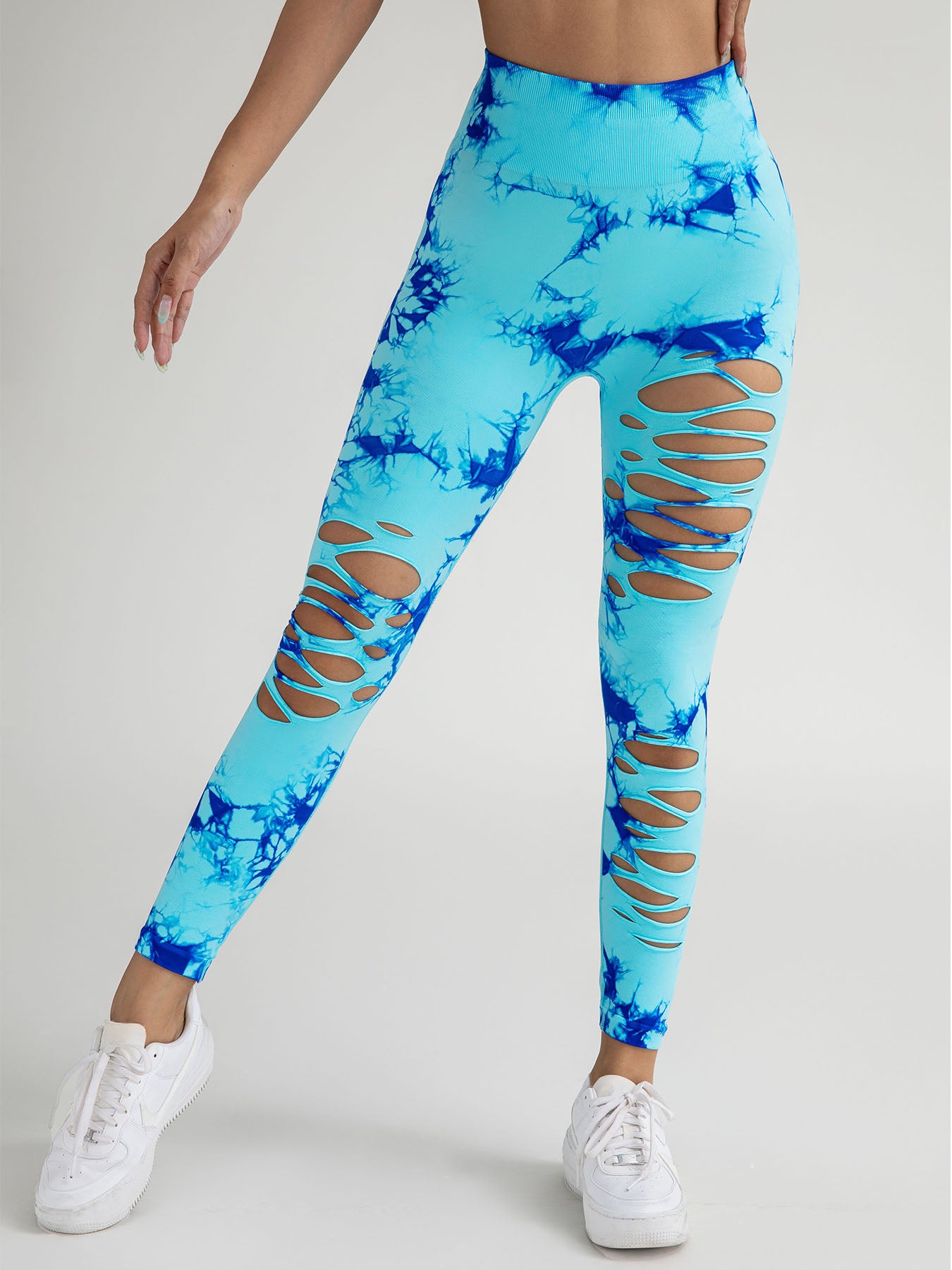 4-Pack Hollow-Out Tie-Dye High-Waist Tummy Control Yoga Pants