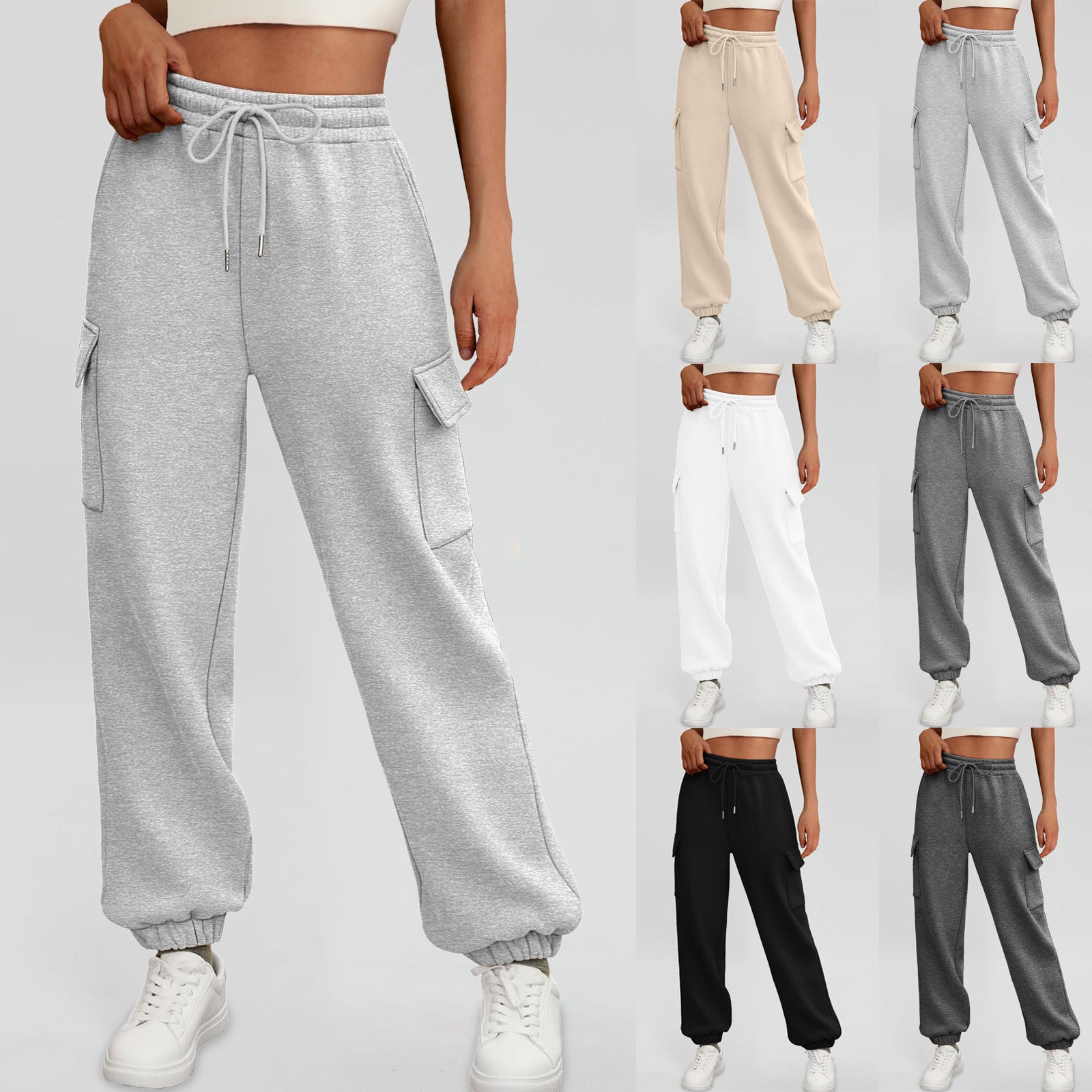 Damen Fleece-gefütterte Baggy Jogginghose mit Taschen