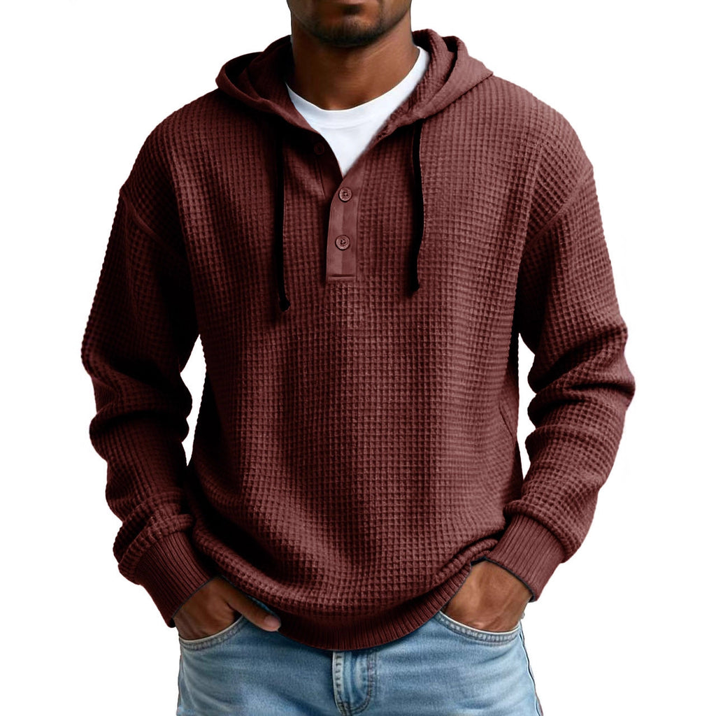 Men's Ribbed Hooded Half-Zip Sweater – Slim Fit