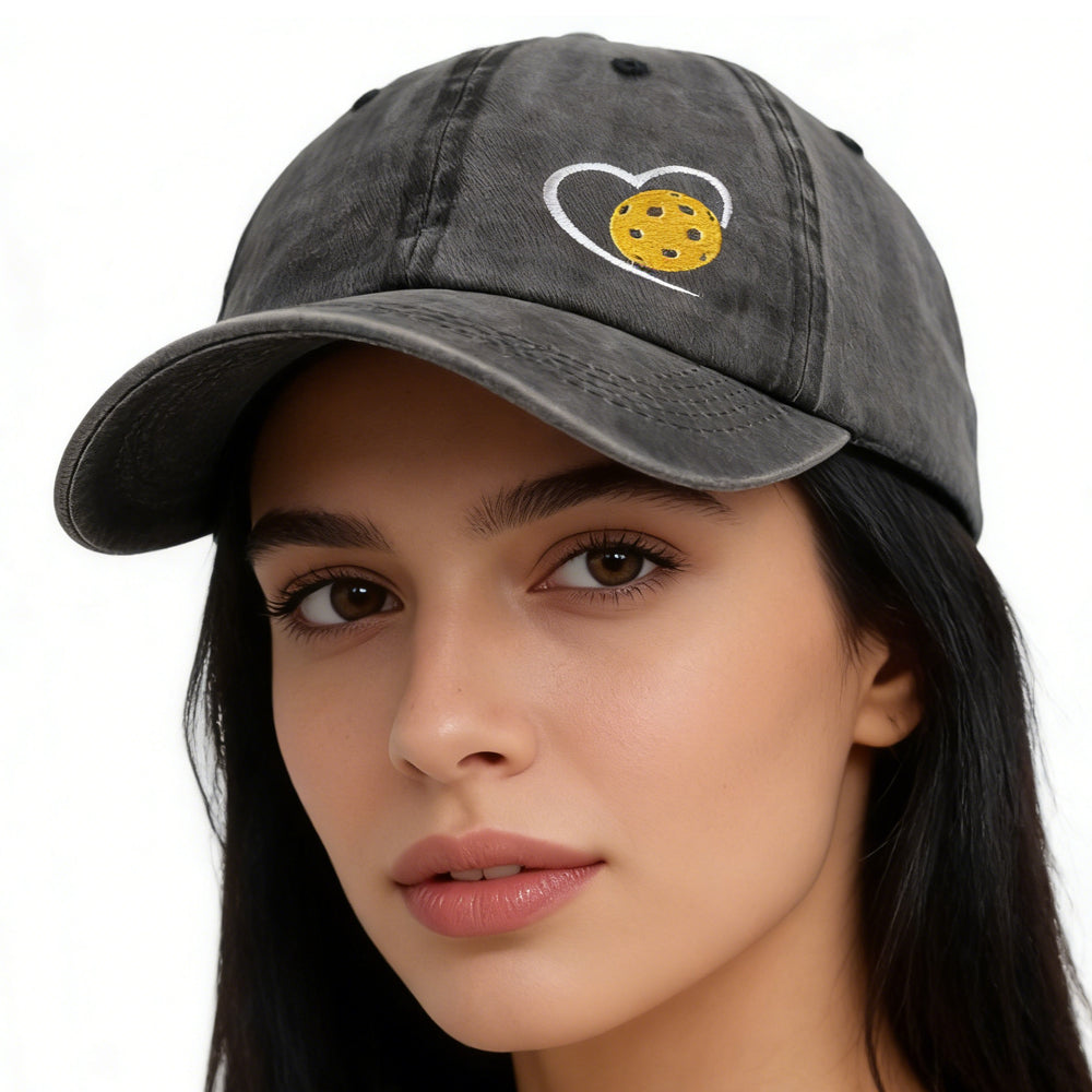 2pcs Pickle Ball Hat For Men Women, Adjustable Embroidered Wash Cotton Baseball Cap