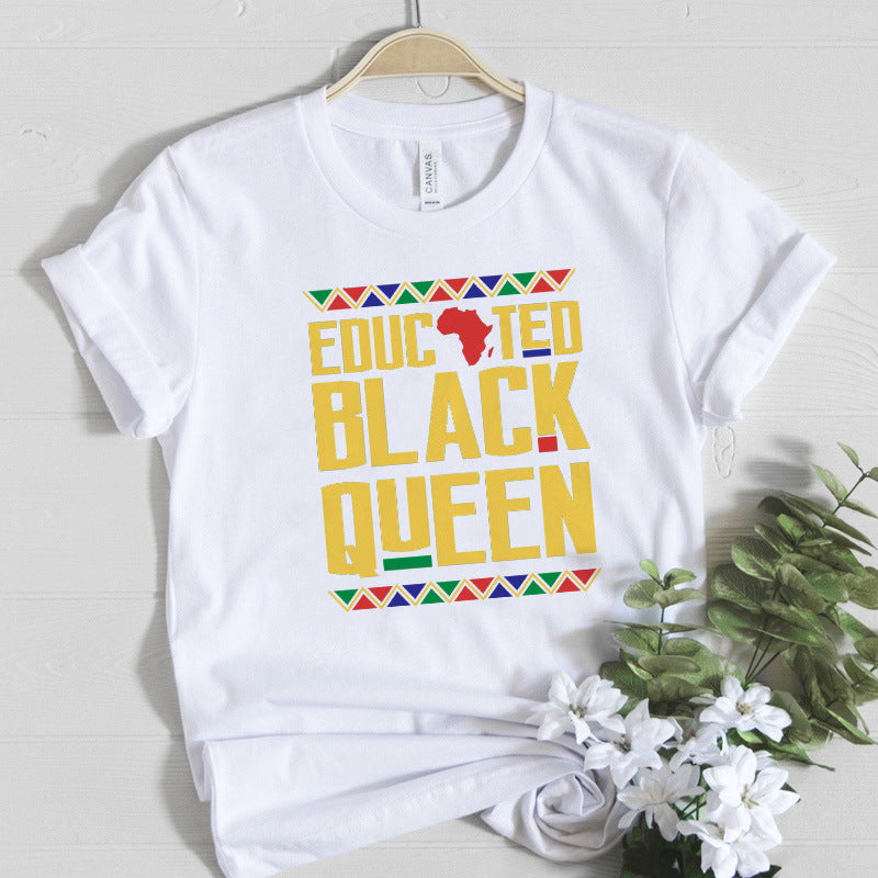 Letter Print T-Shirt | Loose Fit Digital Print Tee – Unisex