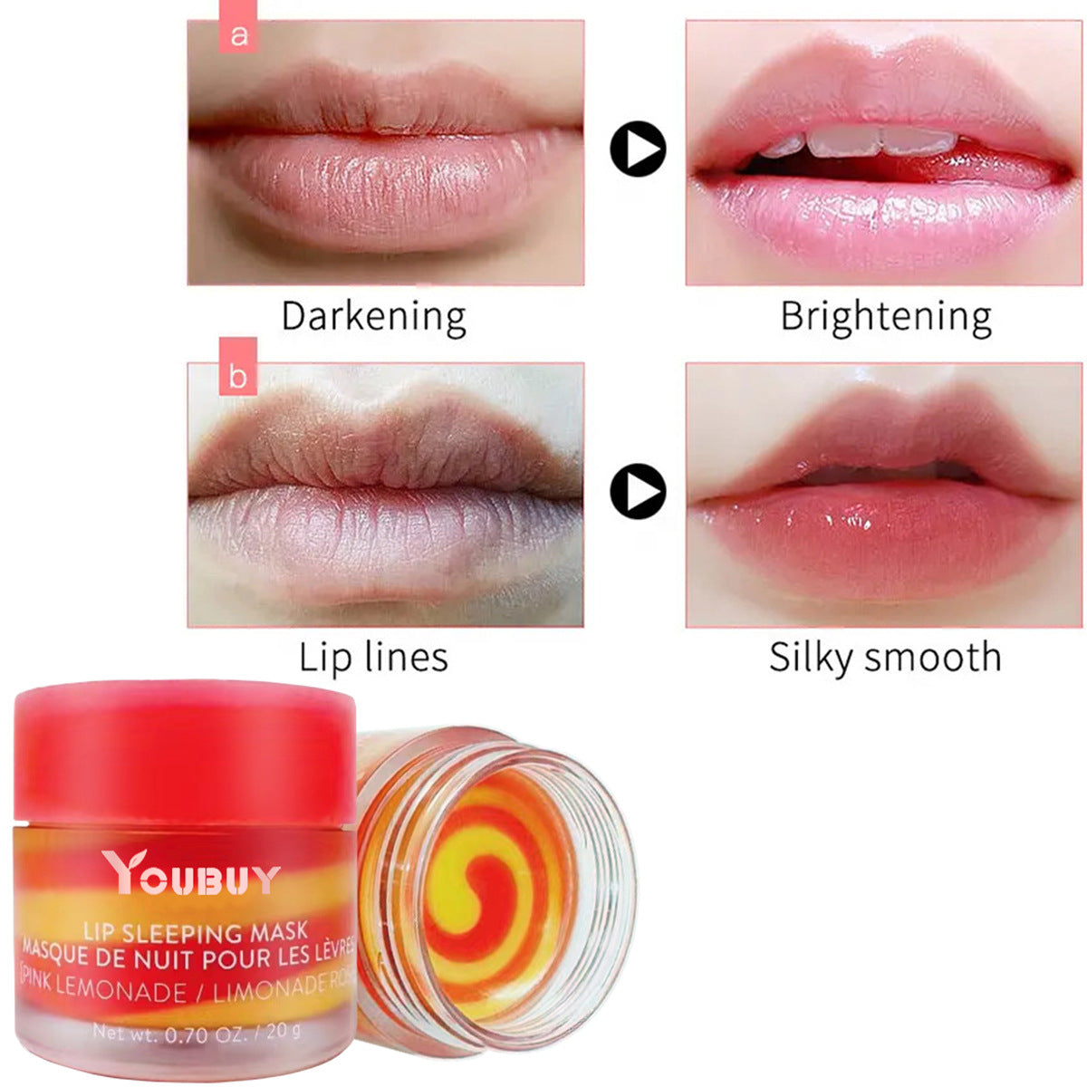 Two-Color Lip Balm – Exfoliating & Hydrating Lip Mask 20g