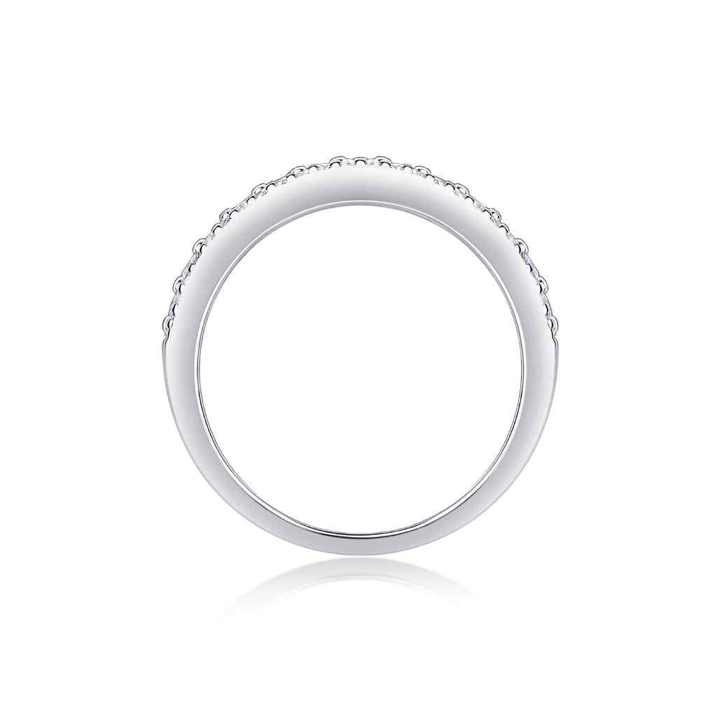 Mehrreihiger Moissanit-Diamantring – Luxus S925 Silber Stapelring