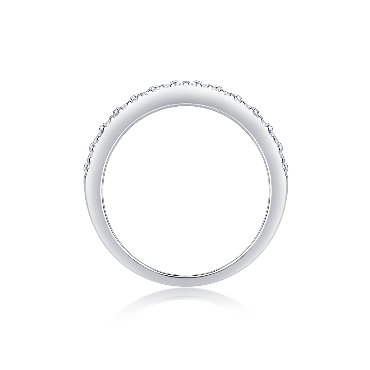 Mehrreihiger Moissanit-Diamantring – Luxus S925 Silber Stapelring
