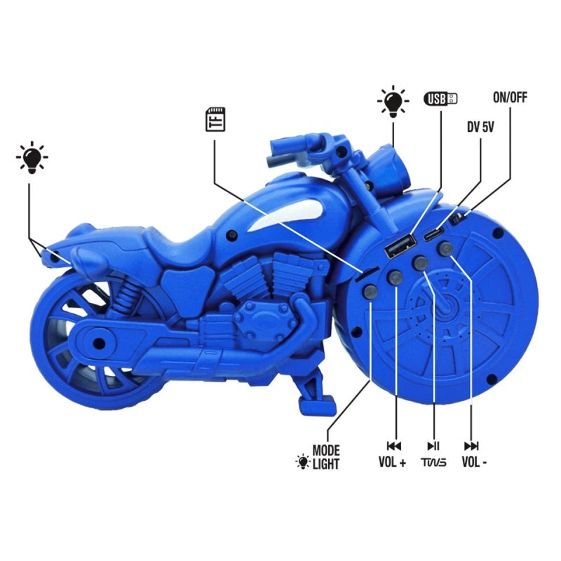 Retro Motorcycle Bluetooth Speaker – Portable 1950s Replica with FM Radio & LED