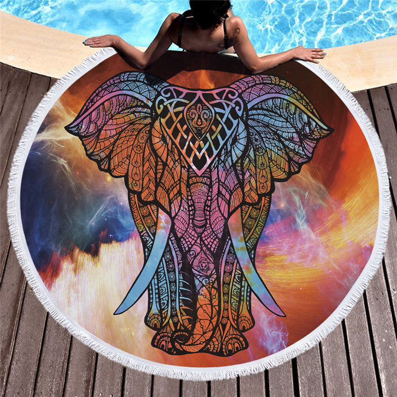 Printed Beach Towel Shawl – Microfiber Floral Pattern
