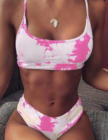 High Waist Gradient Backless Bikini – Women's Split Swimsuit