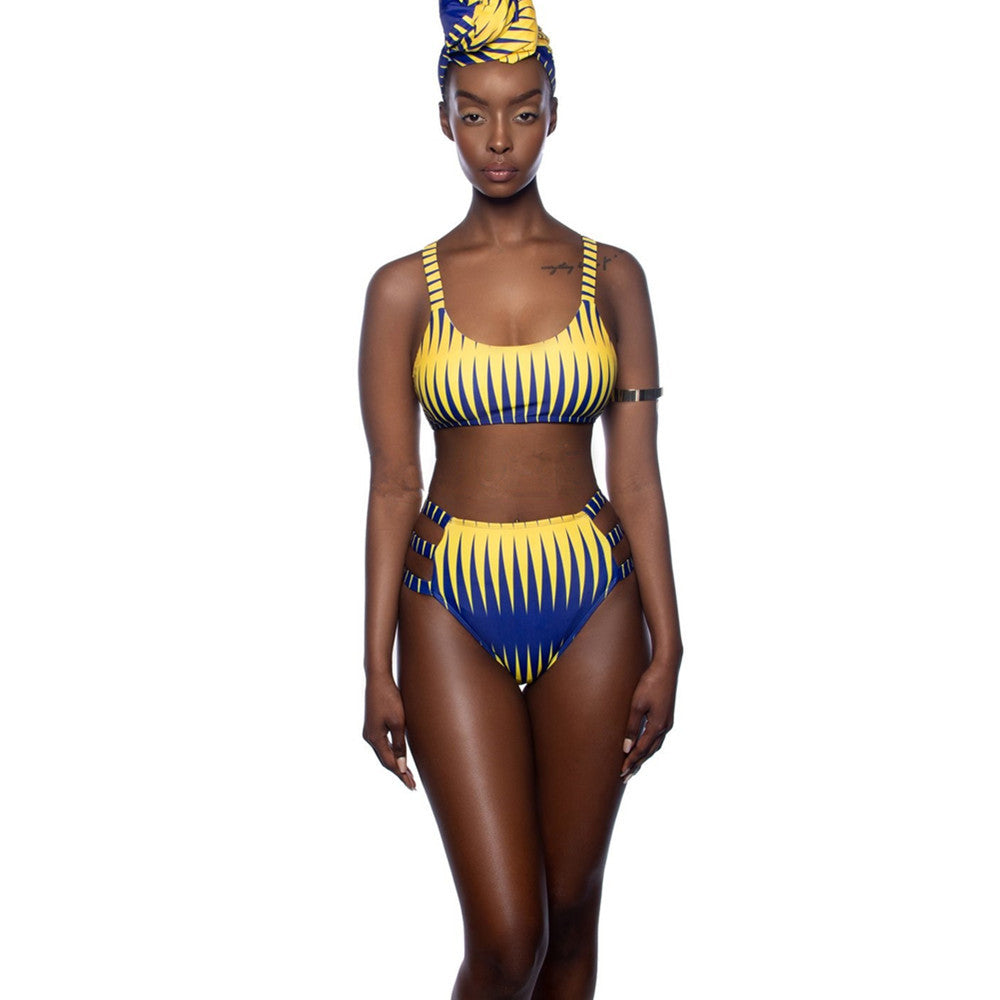 Split High Waist Open Back Bikini – Women's Quick-Dry Swimwear