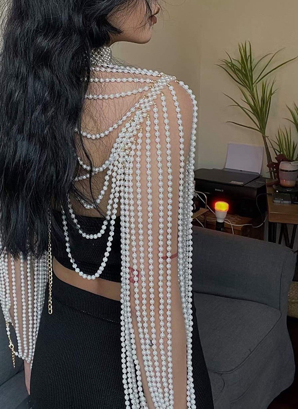 Luxury Beaded Pearl Bridal Shawl – Wedding Cape
