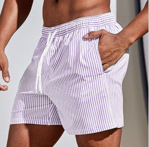 Men 3D Striped Print Beach Shorts Lightweight Summer Casual Pants AdriaPulse
