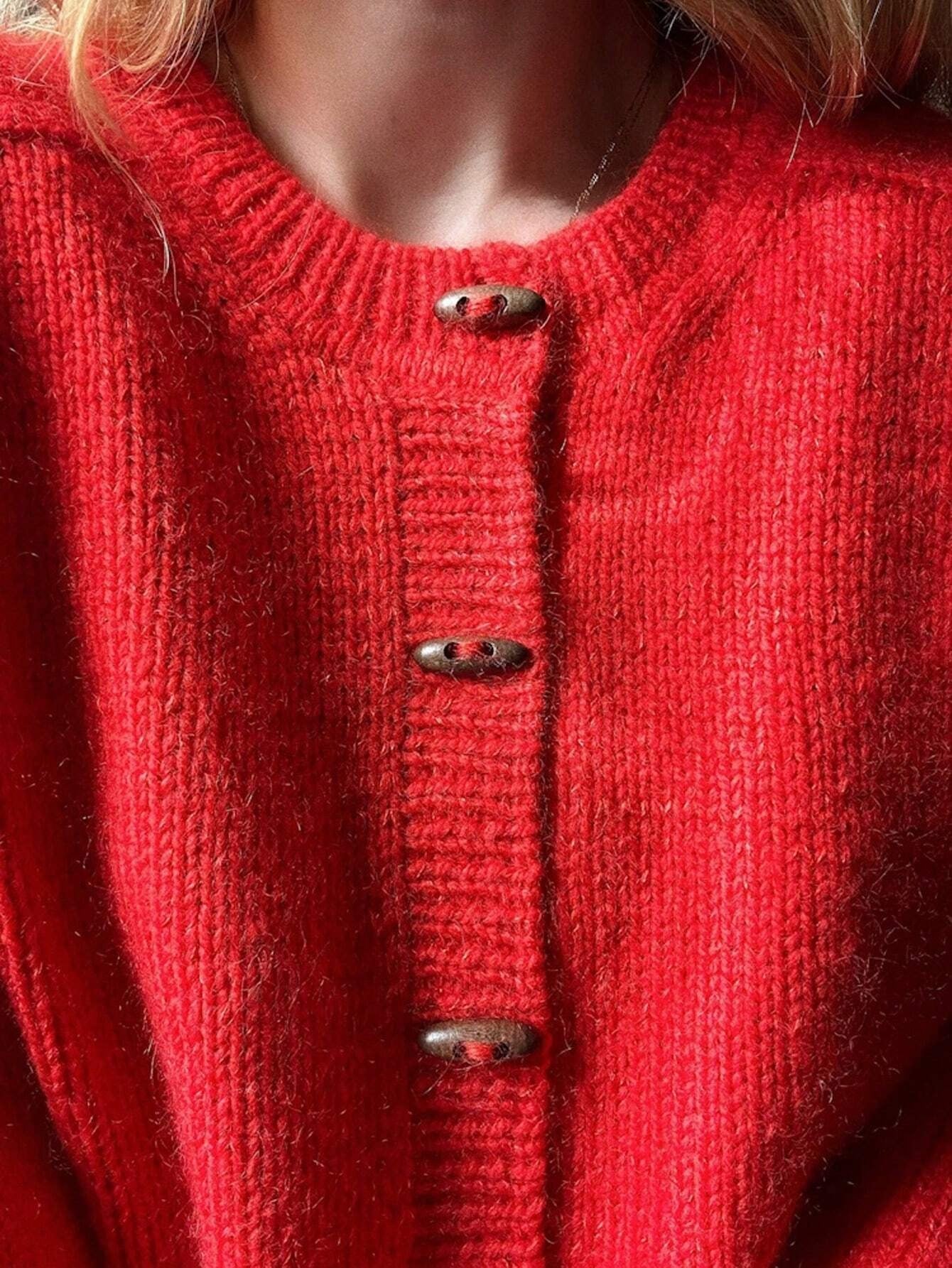 Women's Solid Color Hanging Shoulder Long Sleeved Loose Casual Cardigan