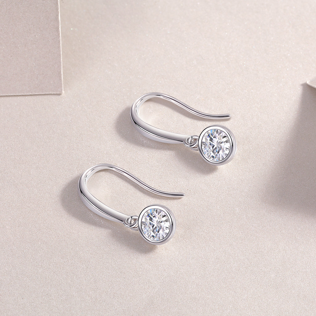 Moissanit-Ohrstecker – S925 Silber Platinbeschichtete Diamant-Ohrstecker
