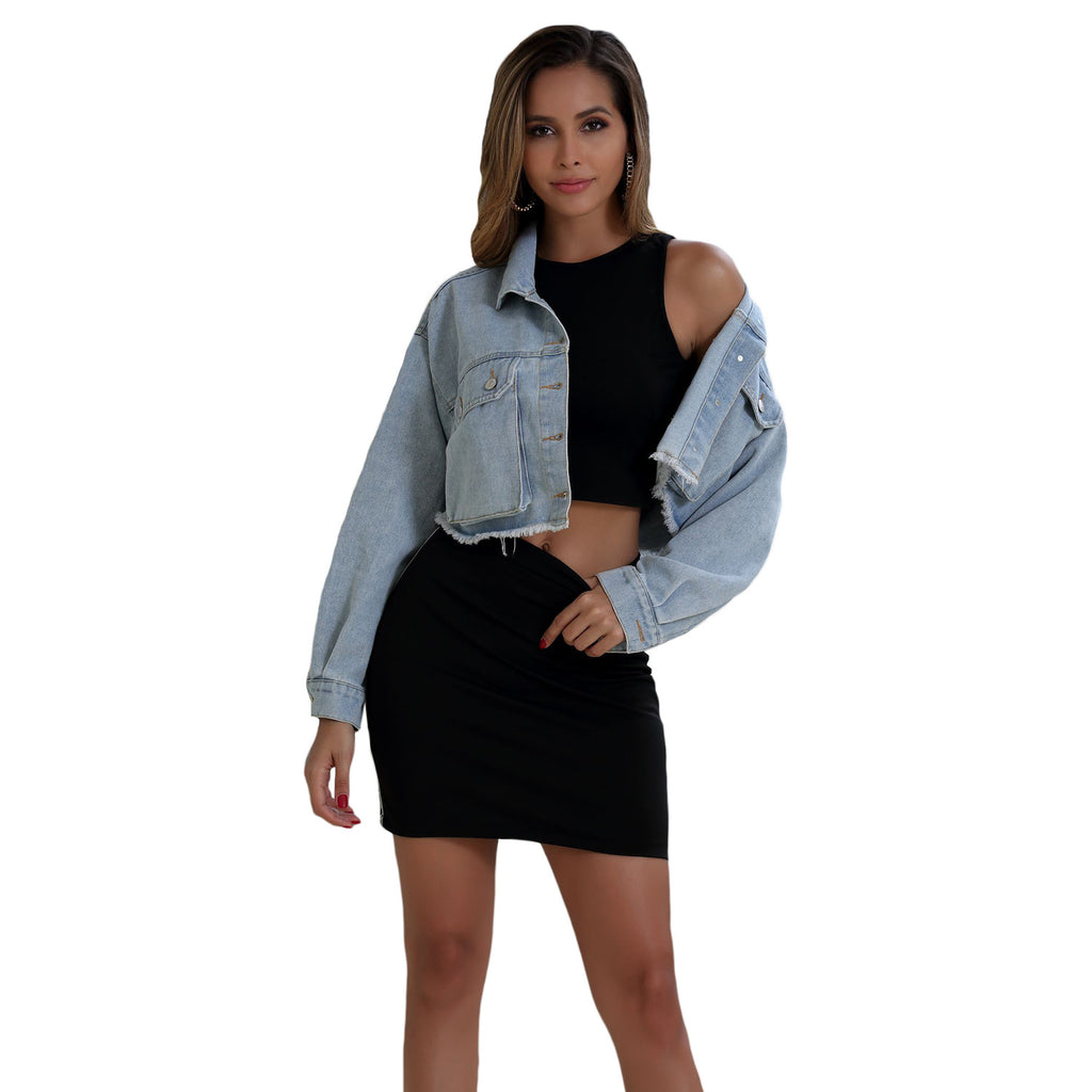 Women's Blue Denim Short Jeans Slim Fit in Blue – AdriaPulse