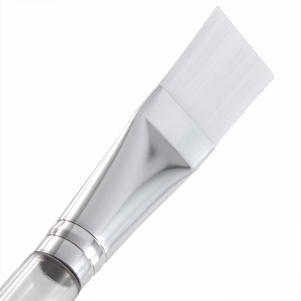 Pinceau de maquillage Clear Crystal Mask – Pinceau visage à poils doux en nylon avec manche transparent | 16.8cm
