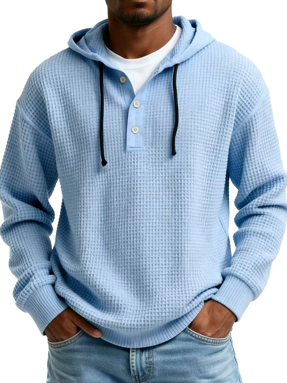 Men's Ribbed Hooded Half-Zip Sweater – Slim Fit