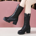 Kreuzgurt High Heel Short Plush Wedge Rundkopf Stiefeletten