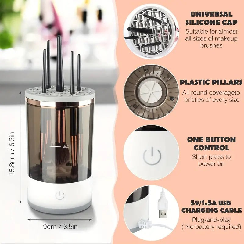 Make-up Pinsel Reiniger Automatischer Rotierender Make-up Pinsel Reiniger USB Tragbarer Elektrischer Kosmetikpinsel Rotationswaschmaschine
