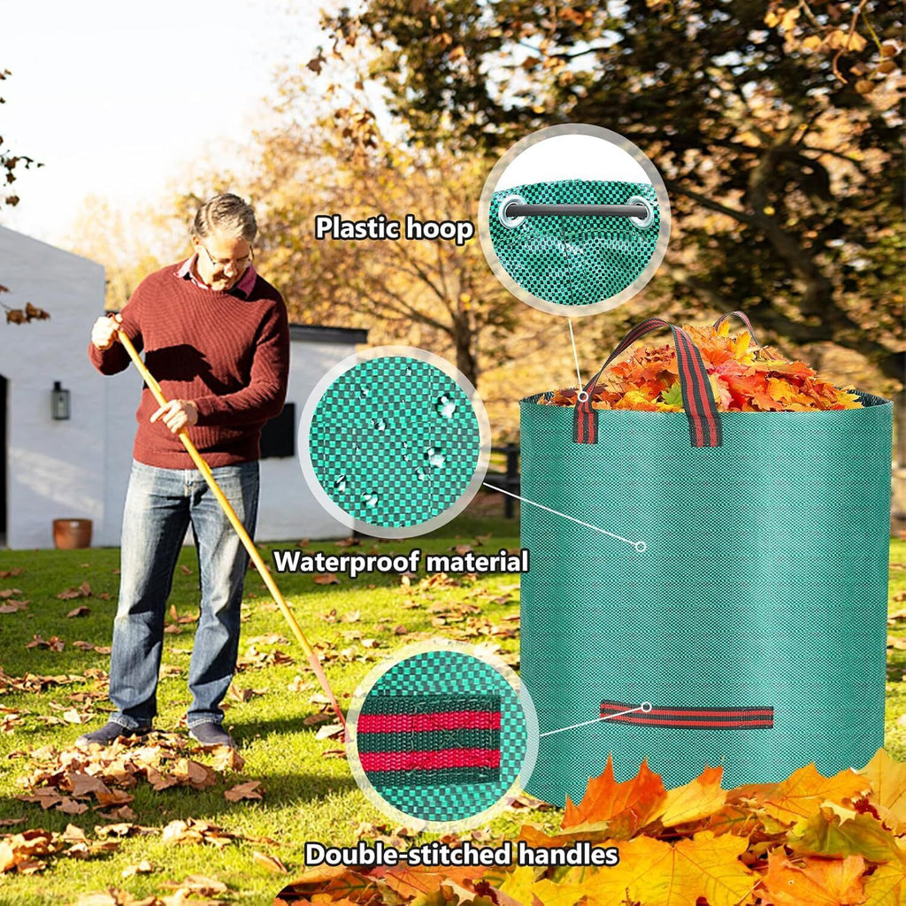 2 500L Heavy Duty Garden Waste Bags With Handles, Reusable Construction Bags UK