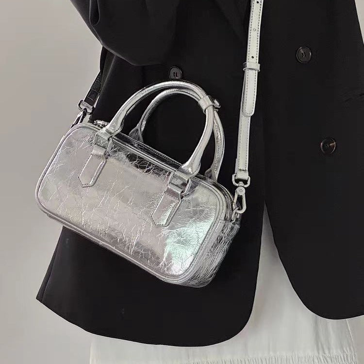 Women's Retro Genuine Leather Crossbody Pillow Bag | AdriaPulse