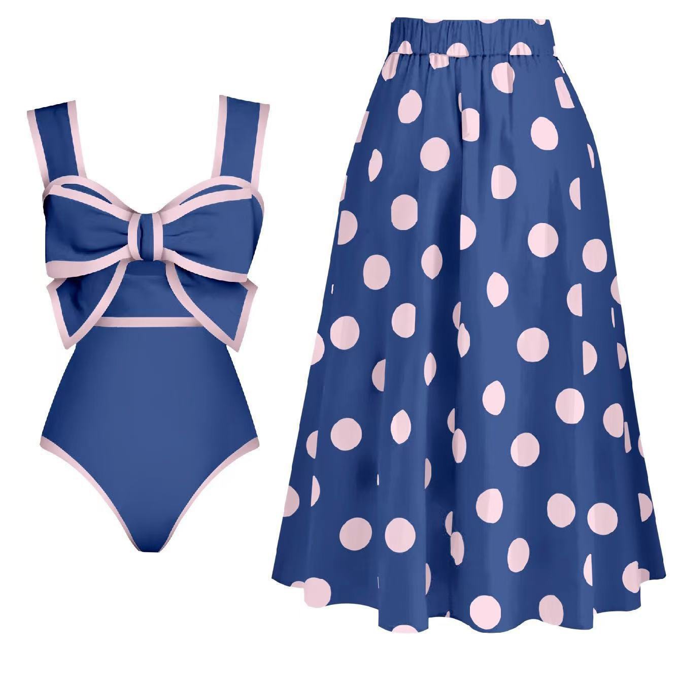 Conservative Swimwear Set with Skirt | Women's Modest One-Piece Swimsuit – Multiple Colors