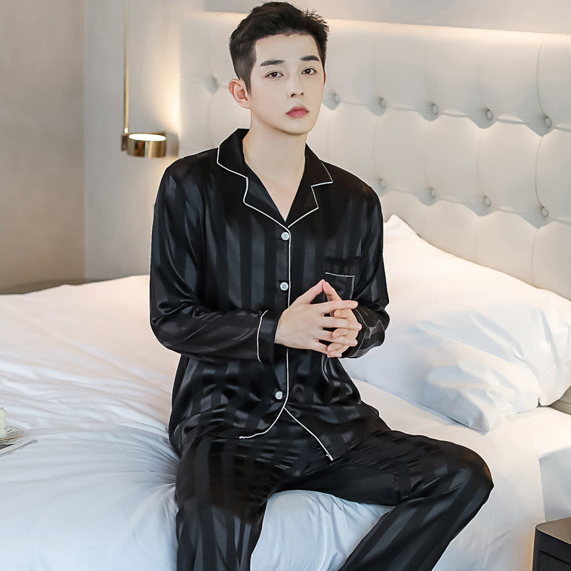 Couples Ice Silk Pajama Set – Soft Cotton Loungewear for Women & Men – AdriaPulse"